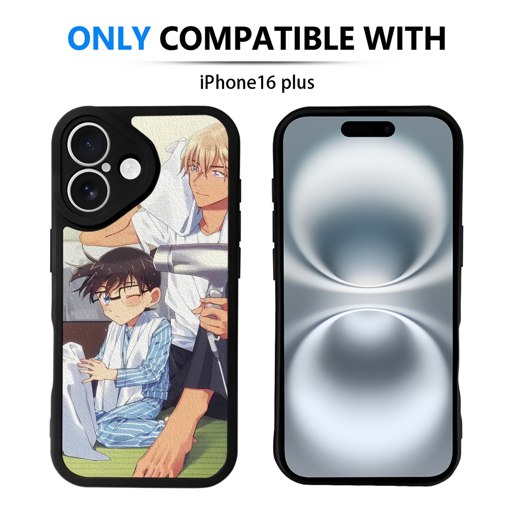（画像用） 名探偵コナン Detective Conan 【iPhone 16シリーズ対応】シリコンスマホケース（レザー調） 材質：シリコン